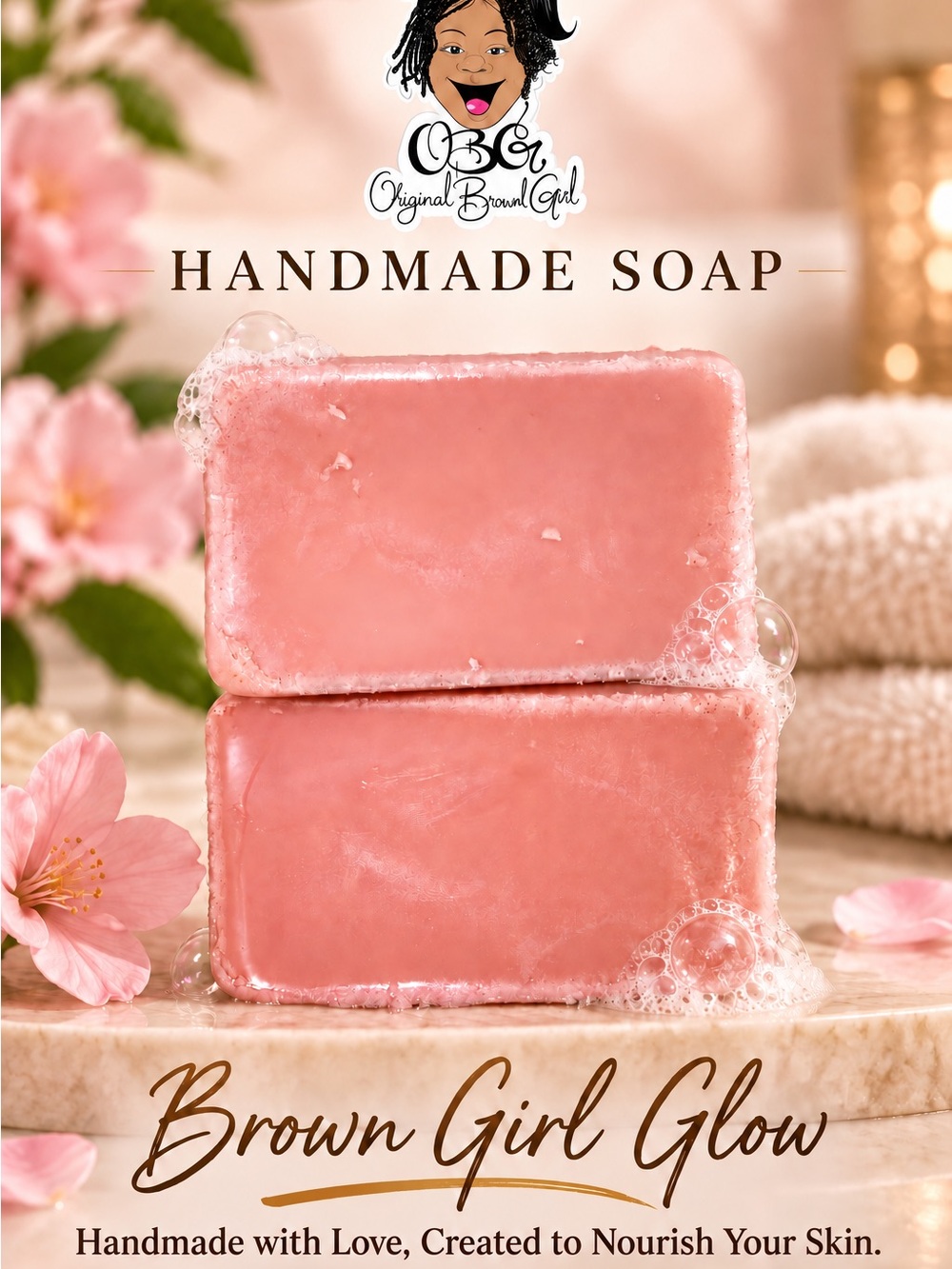 Brown Girl Glow Handmade Pink Soap